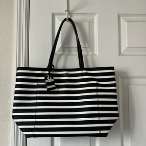 Kate Spade Black and White Striped tote